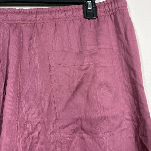 Zara Womens Size XL Drawstring Wide Leg Pants Pink Pull On - Picture 6 of 9